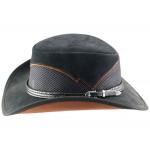 2015 FASHION STYLISH BROWN BLACK COWHIDE HEAD N HOME SUEDE LEATHER OUTBACK HAT FOR MENS 